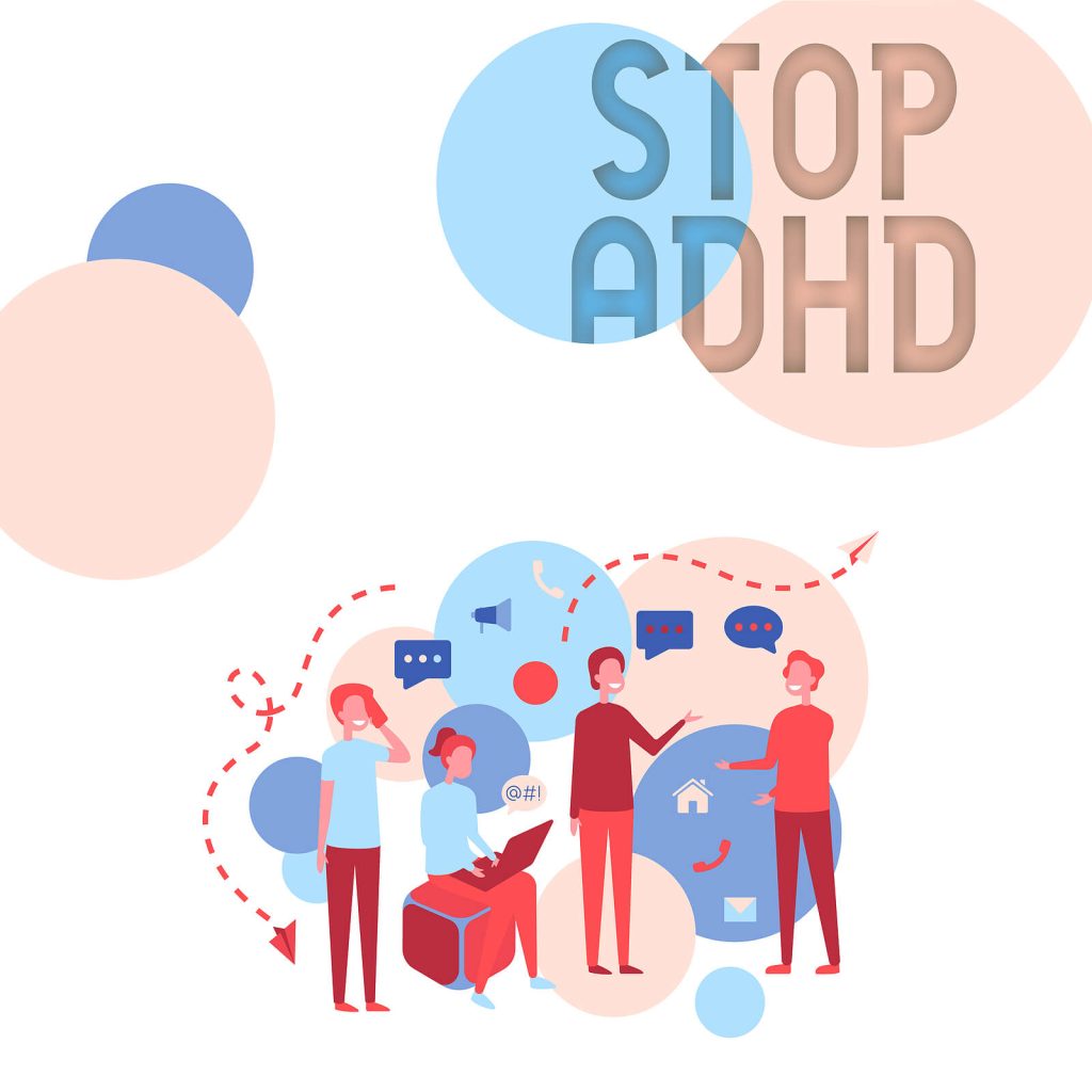 Graphic that says "Stop ADHD" and shows people overcoming ADHD. You too can overcome ADHD with the help of ADHD Treatment in Arizona.
